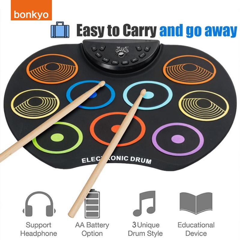 bonkyo Digital Portable Drum G3002 7 Pad Drum dengan metronom built-in