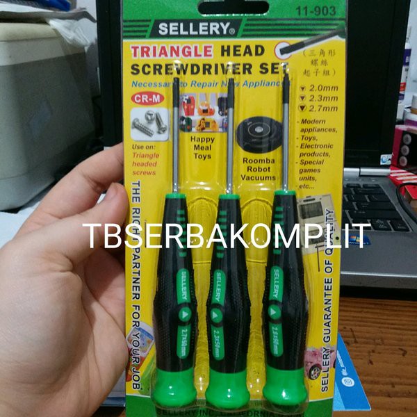 Obeng Segitiga Set 3pcs Triangle Head Screwdriver Set 3 pcs 2mm 2.3mm 2.7mm Sellery 11-903