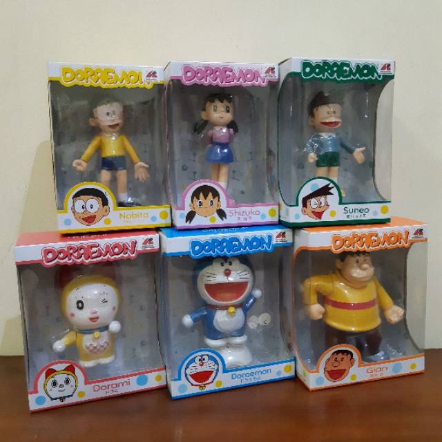 Set Action Figure Tokoh Karakter Doraemon - Paket Figur Nobita Shizuka