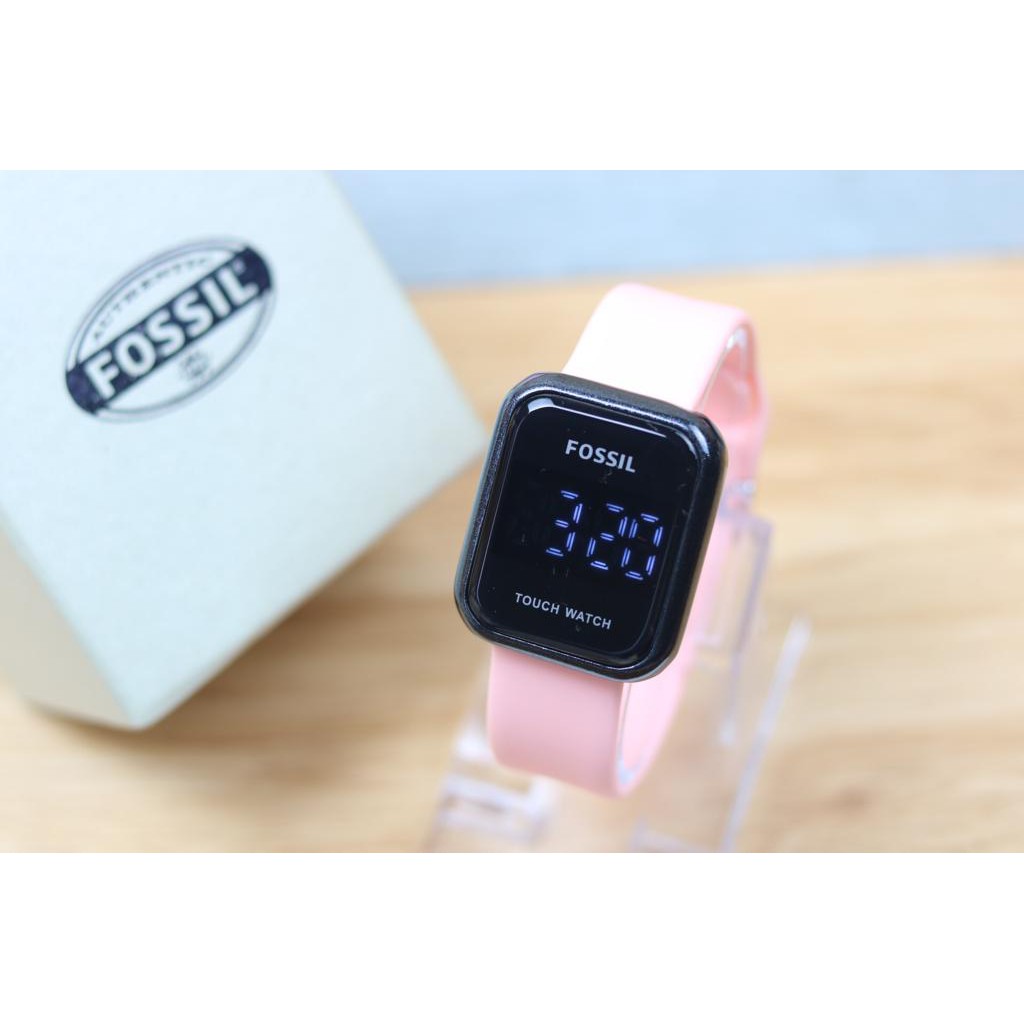 (COD) Jam Tangan Wanita Fs6904 Ui Led Touch Screen Tali Rubber Free Box & Baterai Cadangan - Jam Tan