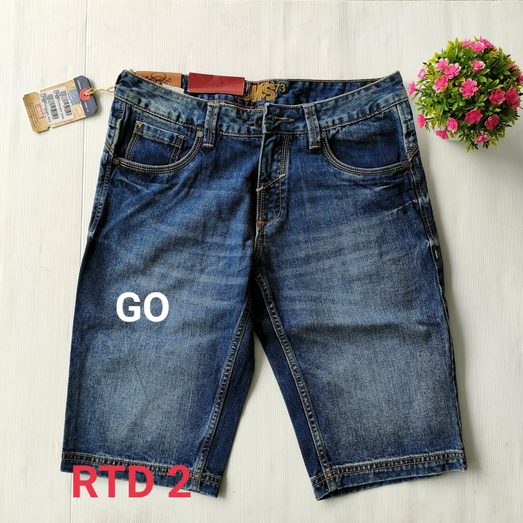 BB 32-R CARDINAL JEANS Celana Pria Celana Pendek Bermuda Casual Sobek Slimfit Reguler Fit Reguler