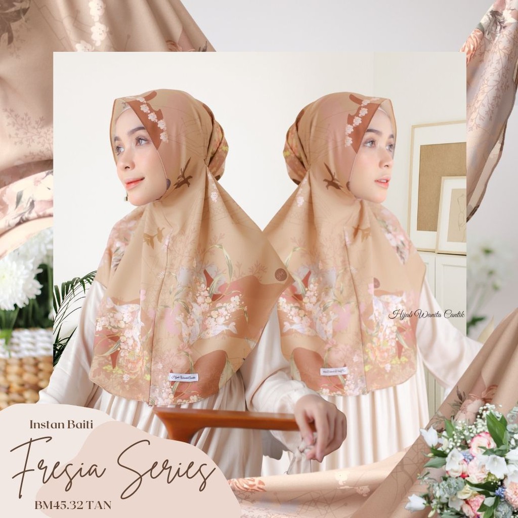 Hijabwanitacantik -Instan Baiti Fresia Series | Hijab Instan | Jilbab Instan-Tan