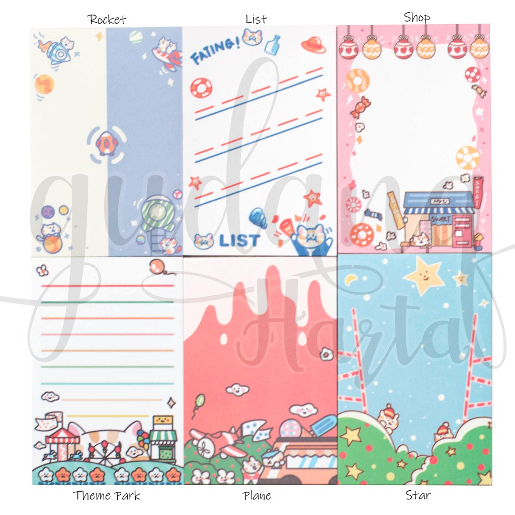 Memo Rocket Theme Park Star List Memopad Notes Note DIY GH 301343