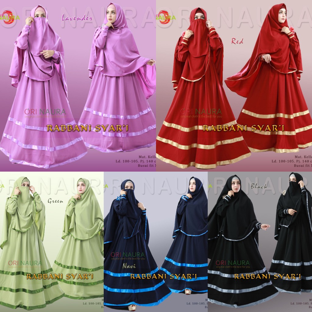 Promo Baju Gamis Cadar Rabbani Dress Dan Jilbab Khimar Syari Model