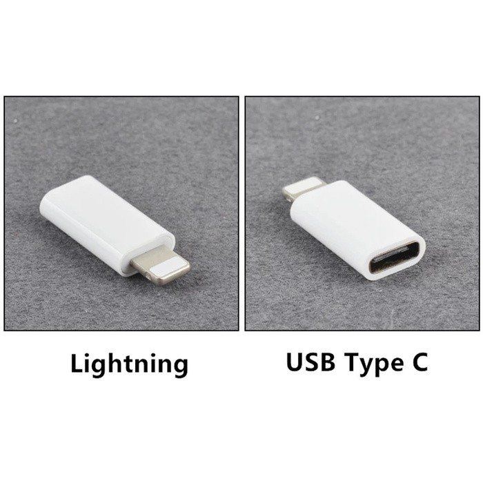 KONEKTOR TYPE C FEMALE TO JEK LIGHTNING 8 PIN IPHONE MALE ADAPTER