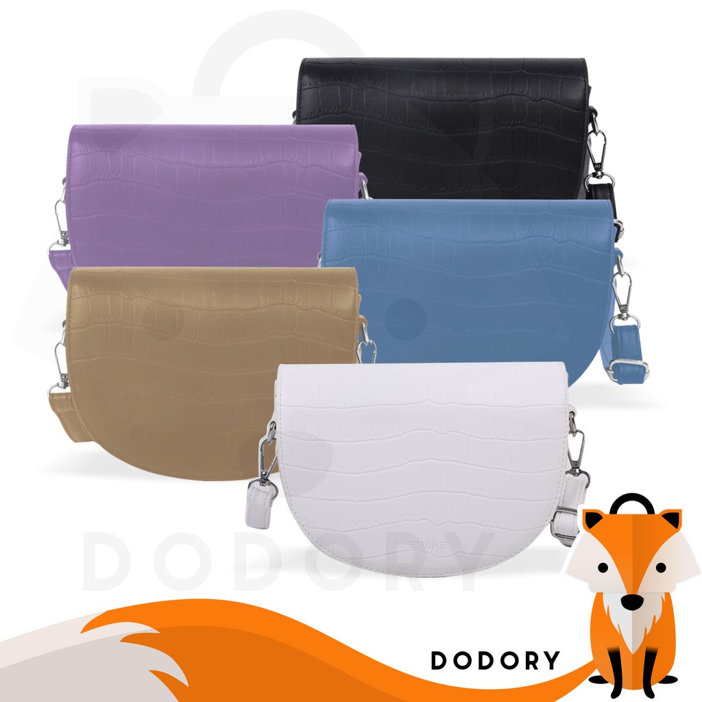 DODORY DDR1420 Tas Mini Perempuan n Style Fashion Wanita Lilac Croco Motif Slingbag Woman