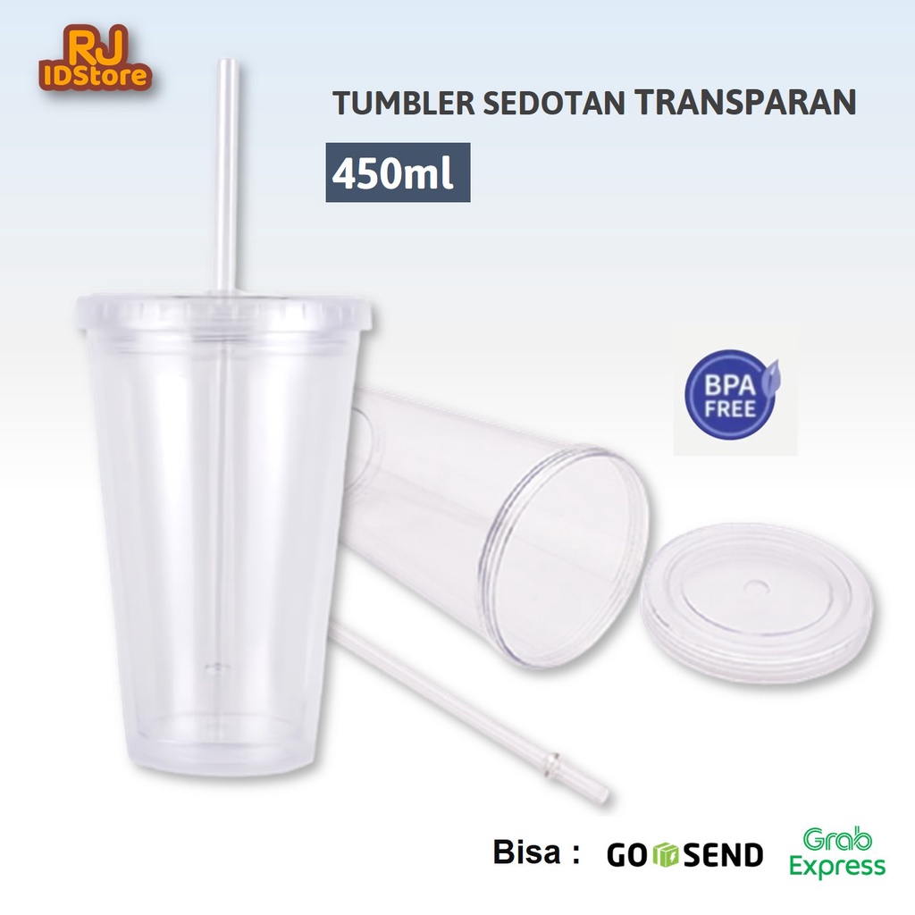 KiRimHariyangsama-- Tumbler Tumblr Cup with Straw Mug Gelas Air Sedotan Aesthetic Plastik Transparan