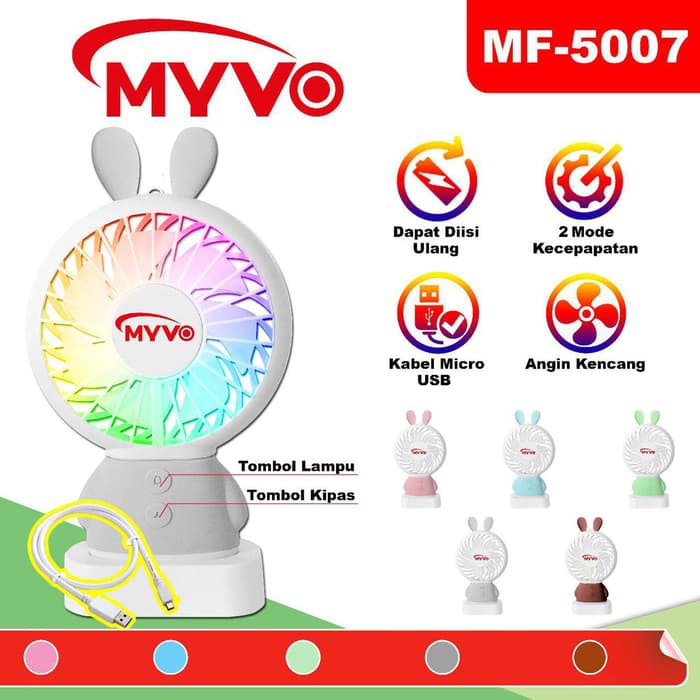 Mini Fan Kipas Angin Mini Lucu Kipas Angin Karakter Kipas Tangan  Kecil Myvo 5007 Handy Fan