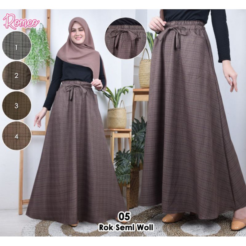 Rok Kulot Semi Woll ( Rok Lebar Big All Size fit Big Size L )