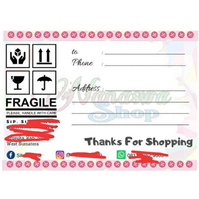 

Nota/Sticker Shipping Label Online Shop Jasa Desain