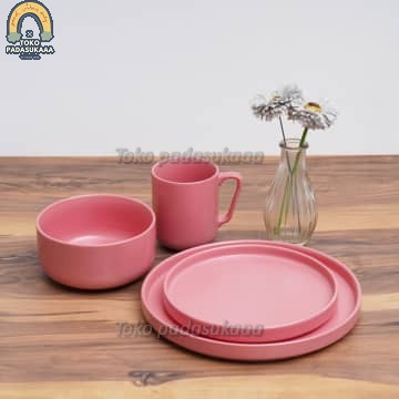 Appetite Set 16 Pcs Kaden Perlengkapan Makan - Pink
