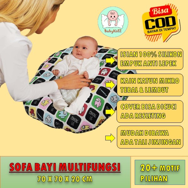 Sofa Bayi Jumbo Sofa Bayi Multifungsi Kasur Bayi atau Kursi Bayi Belajar Duduk Motif Karakter Lucu