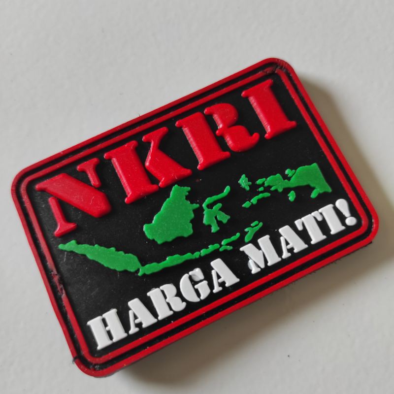 PATCH RUBBER LOGO NKRI HARGA MATI PULAU INDONESIA/TEMPELAN EMBLEM KARET VELCRO