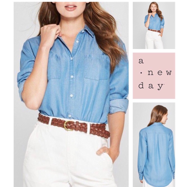 (J877) A new day long sleeve soft denim tunic