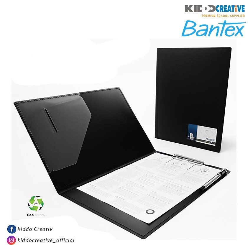 

BANTEX PP CLIPBOARD W/ COVER + PEN HOLDER