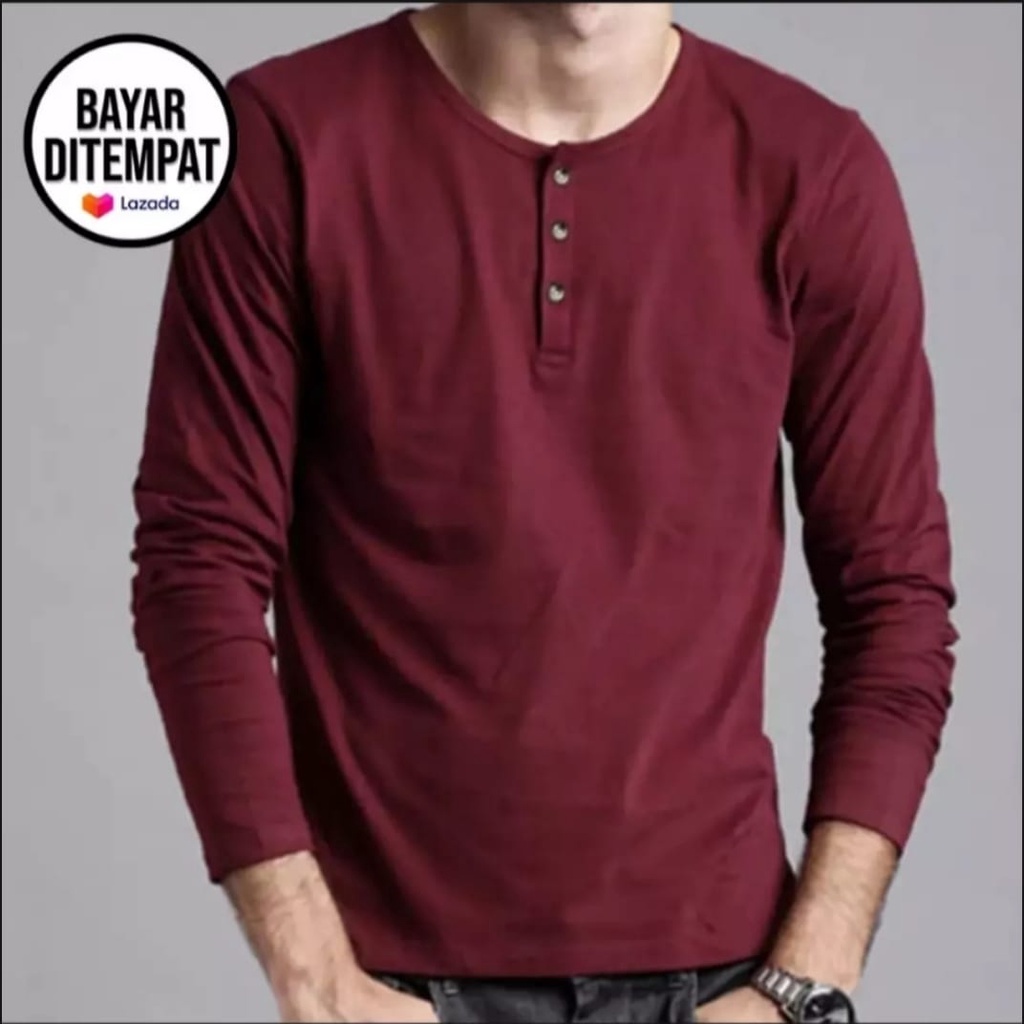kaos kancing lengan panjang || kaos kancing lengan panjang || kaos panjang distro || kaos lengan pan
