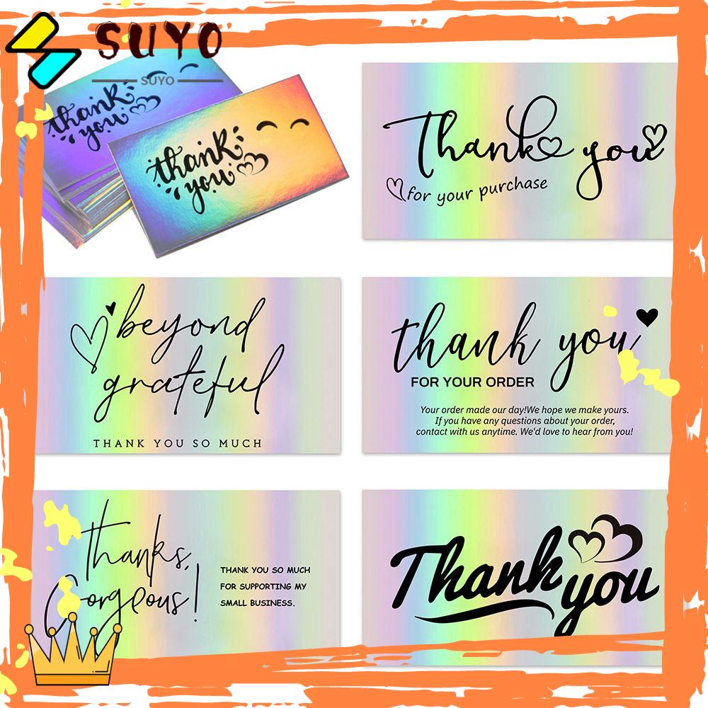 Suyo 50PCS Kartu Ucapan Terima Kasih Reflektif