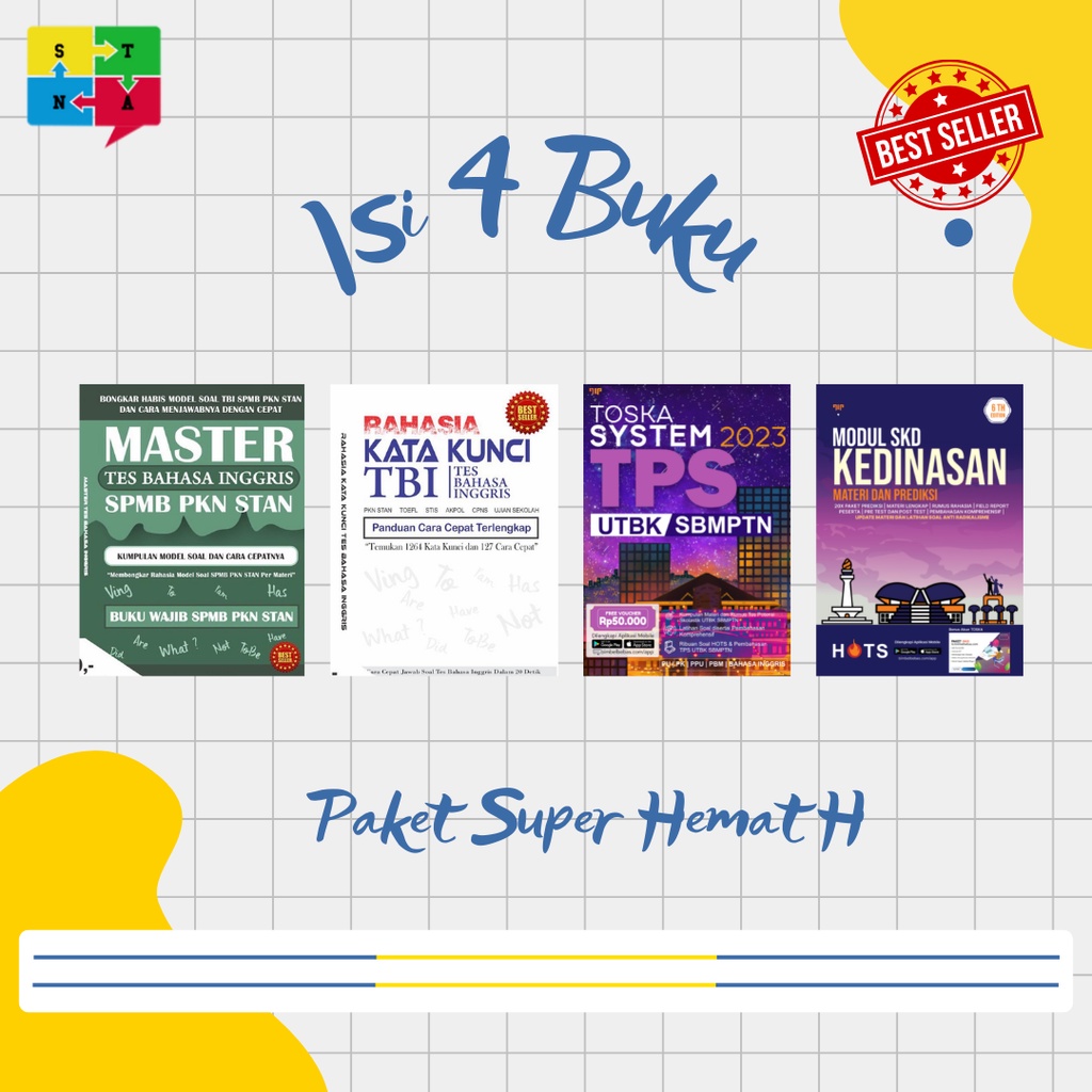 Paket Super Hemat H - Buku SPMB PKN STAN Terbaru (MTBI, SKD, Toska TPS, Modul SKD)