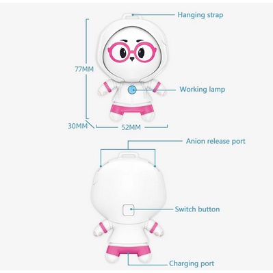 Kalung Air Purifier / Freshner / Ionizer / Ion Negatif Mini Portable Tidak Berisik Untuk Anak / Dewasa-5