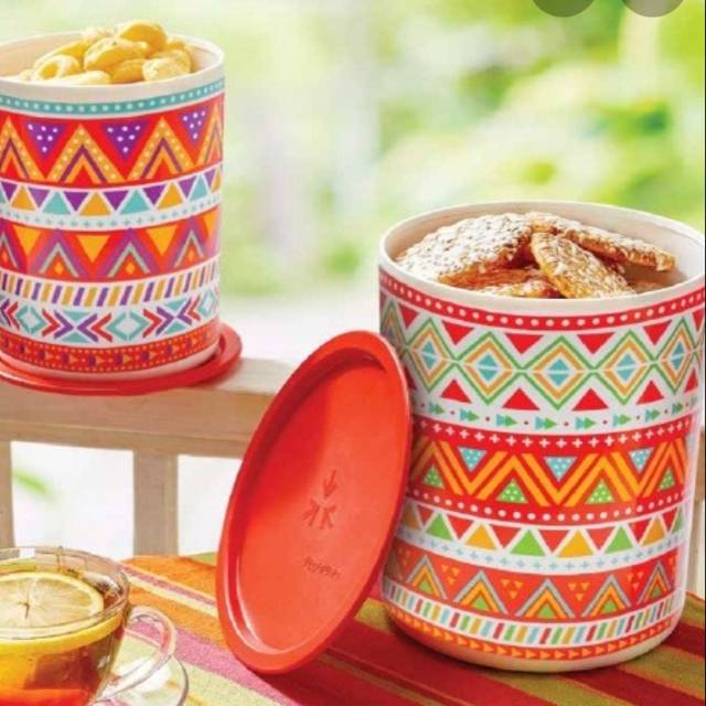 Zig zag canister set batik canister set Tupperware