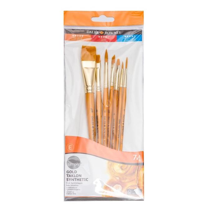 

PROMO Kuas Lukis Daler Rowney Simply Set 7 Gold Taklon Synthetic Brush