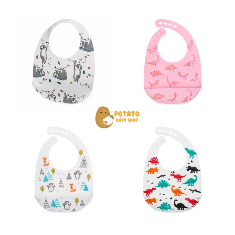 Nuby Silicone Bib Print - Celemek Silikon Anak