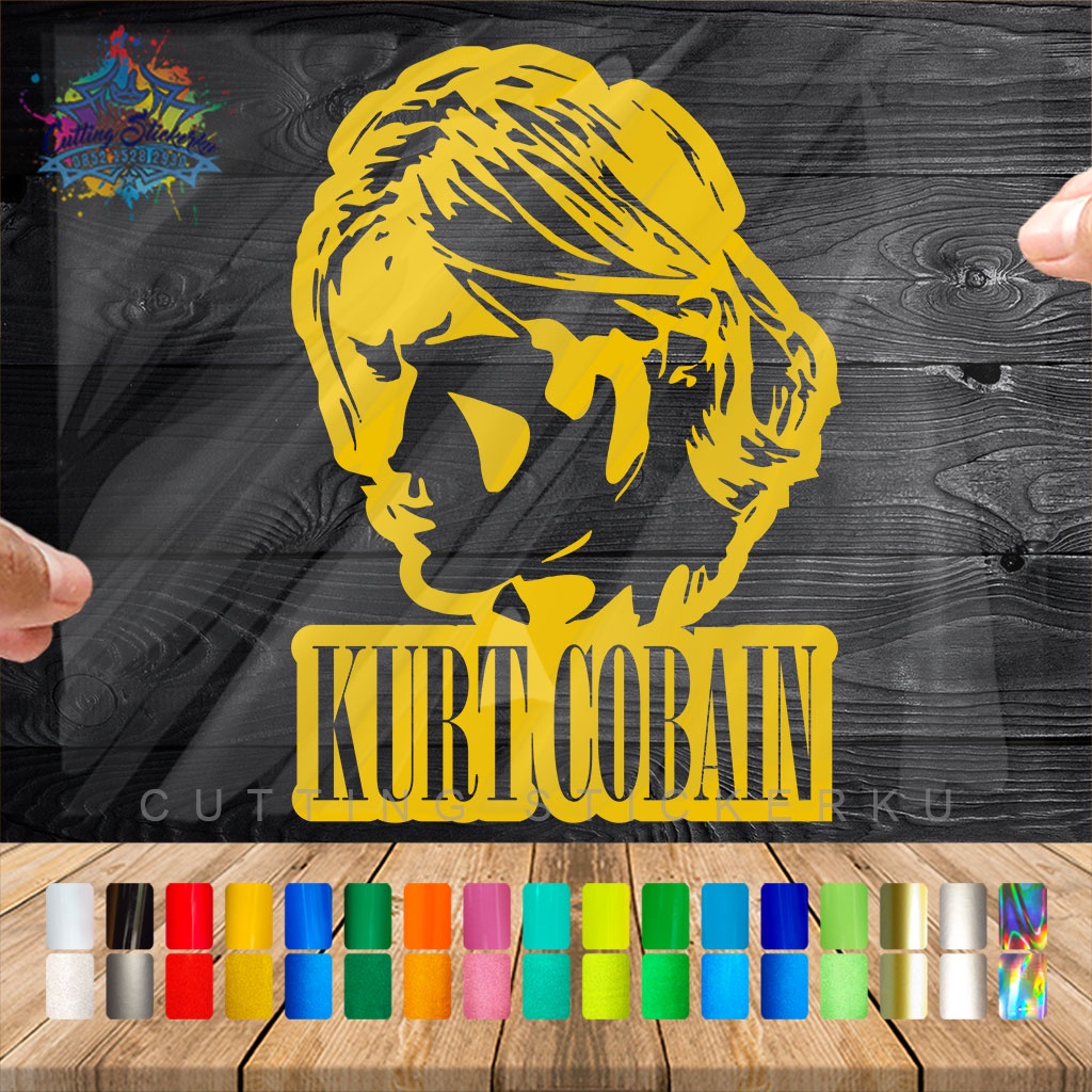 Cutting Stiker Kurt Cobain (Nirvana) Variasi Motor Mobil Sticker Timbul Keren Nyala Dasbor Spakbor Visor Body Kaca Helm Laptop Hologram Reflective Tahan Air Bodi Samping Nama Jepang Scoopy Vario Beat NMAX PCX Vespa Aesthetic Pickup Anime Windshield