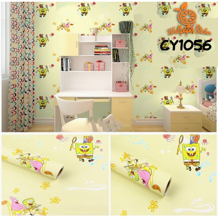 Wallpaper Stiker Dinding Motif Salur Biru alur Hijau bunga shaby Motif Batik UKURAN 45CMX90CM-100CM