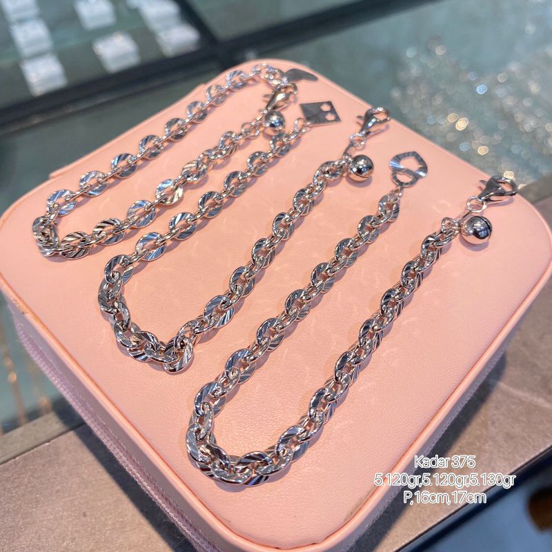 Gelang Emas Putih kadar 375%/8K