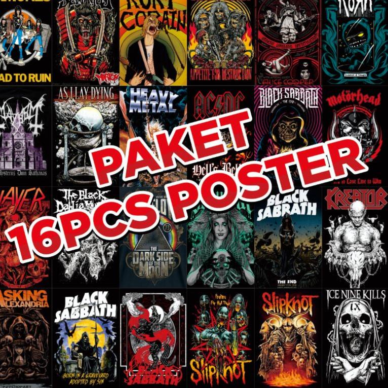 Poster BAND METAL - Paket 16pcsAGM.15Jn22ᴱ