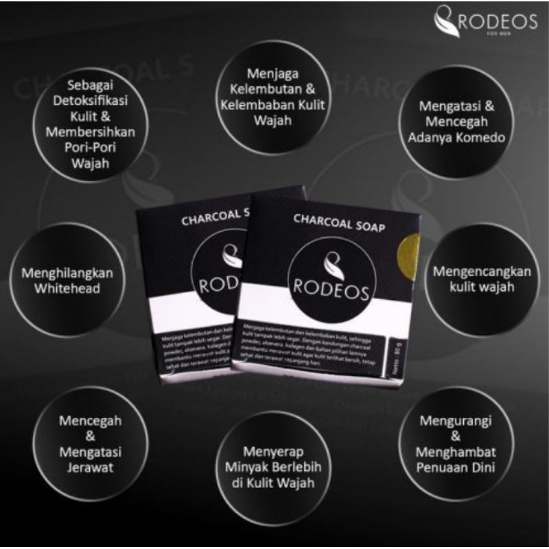 sabun rodeos charcoal soap original 100%