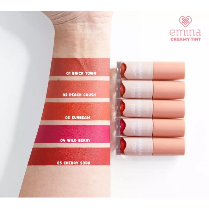 EMINA Creamy Tint Indonesia / Lipstick Facial Wash Face Scrub Micellar Essence Toner Serum Day Night Eye Cream Sunscreen Sheet Sleeping Clay Mask Masker Moisturizing Lip Matte Gloss / Bright Stuff Ms Pimple Acne Solution Sun Protection Battle Spf Paket