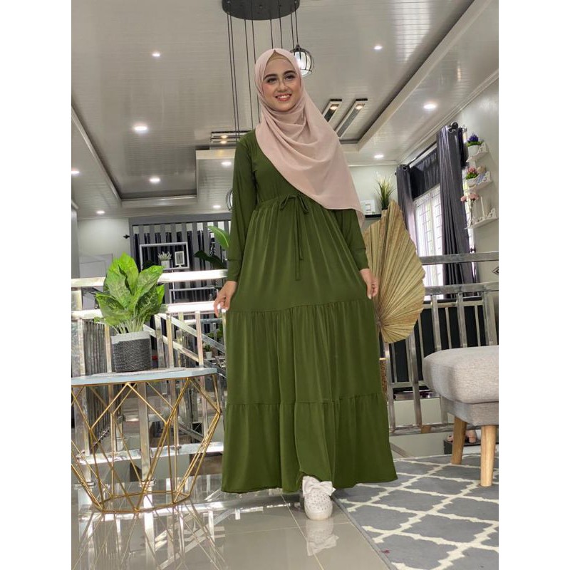Gamis daily murah warna hijau army