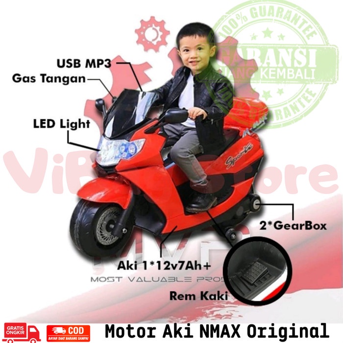 Mainan Motor Aki NMAX Bergaransi Premium Original Mobil Aki MVP7166