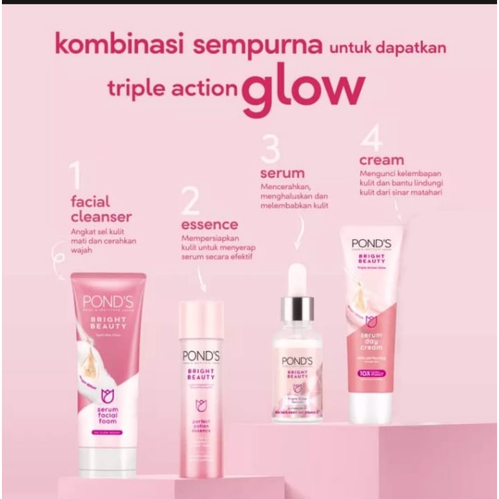 Paket Skincare Ponds Triple Glow Bright Beuty