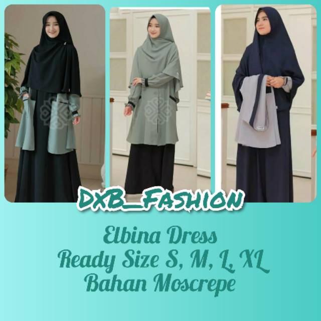 Elbina Dress Gamis + Outwear Fashion Hijab Syari
