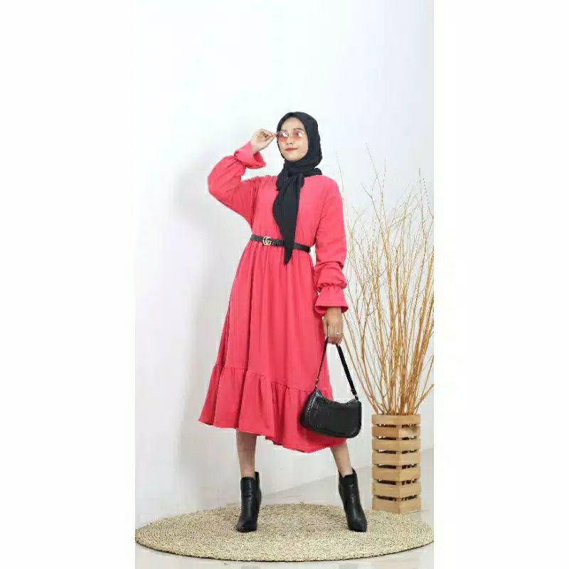 Sarah Tunic, TUNIK WANITA MUSLIM CANTIK JUMBO BAHAN BABYTERRY PREMIUM LD 100-124 TERMURAH MODIS OOTD