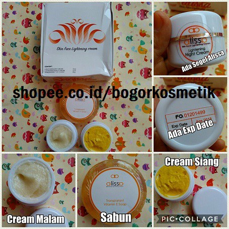 PAKET CREAM ALISSA /MENCERAHKAN KULIT WAJAH/MENGHALUSKAN KULIT WAJAH/MENGHILANGKAN NODA PADA WAJAH