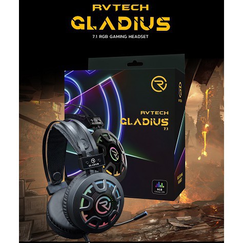 HEADSET GAMING RVTECH GLADIUS (7.1 SURROUND/SOFTWARE/RUNNING RGB)