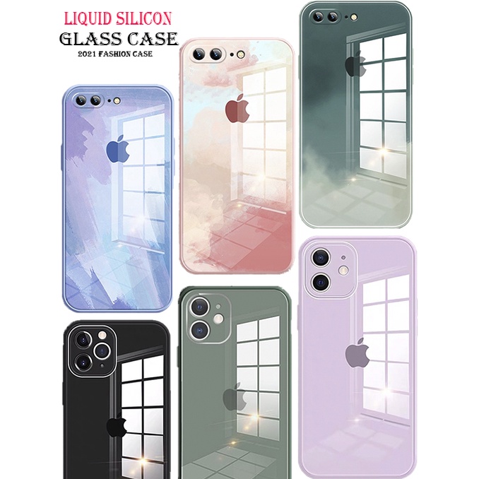 FA SOFT CASE CASING SILICONE FOR IPHONE  X XS XR XSMAX MAX SE 3 5G 2020 2022 SOFTCASE WITH LOGO TEMPERED GLASS