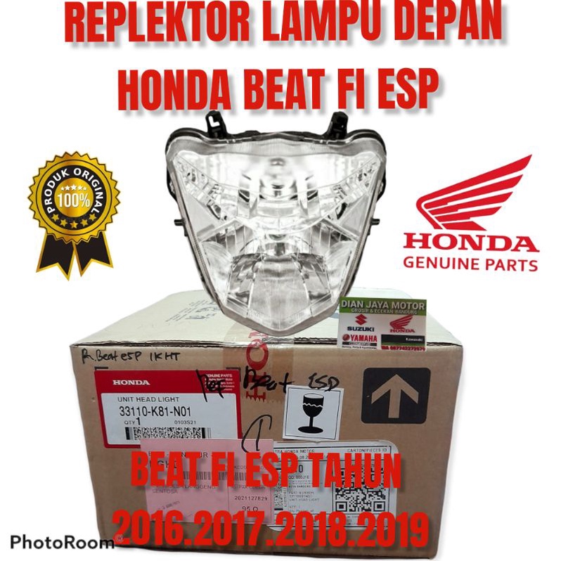 REPLEKTOR LAMPU DEPAN HONDA BEAT FI ESP .BEAT SETREET K81 ORIGINAL AHM 2016.2017.2018.2019 33110-K81-N01 DIAN JAYA MOTOR