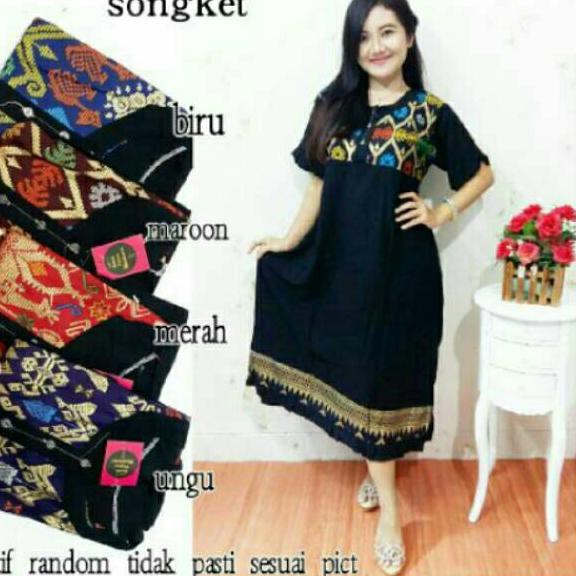 Jajanan THR.. Daster songket super mall grosir ecer baju tidur daster bali stelan wanita batik murah