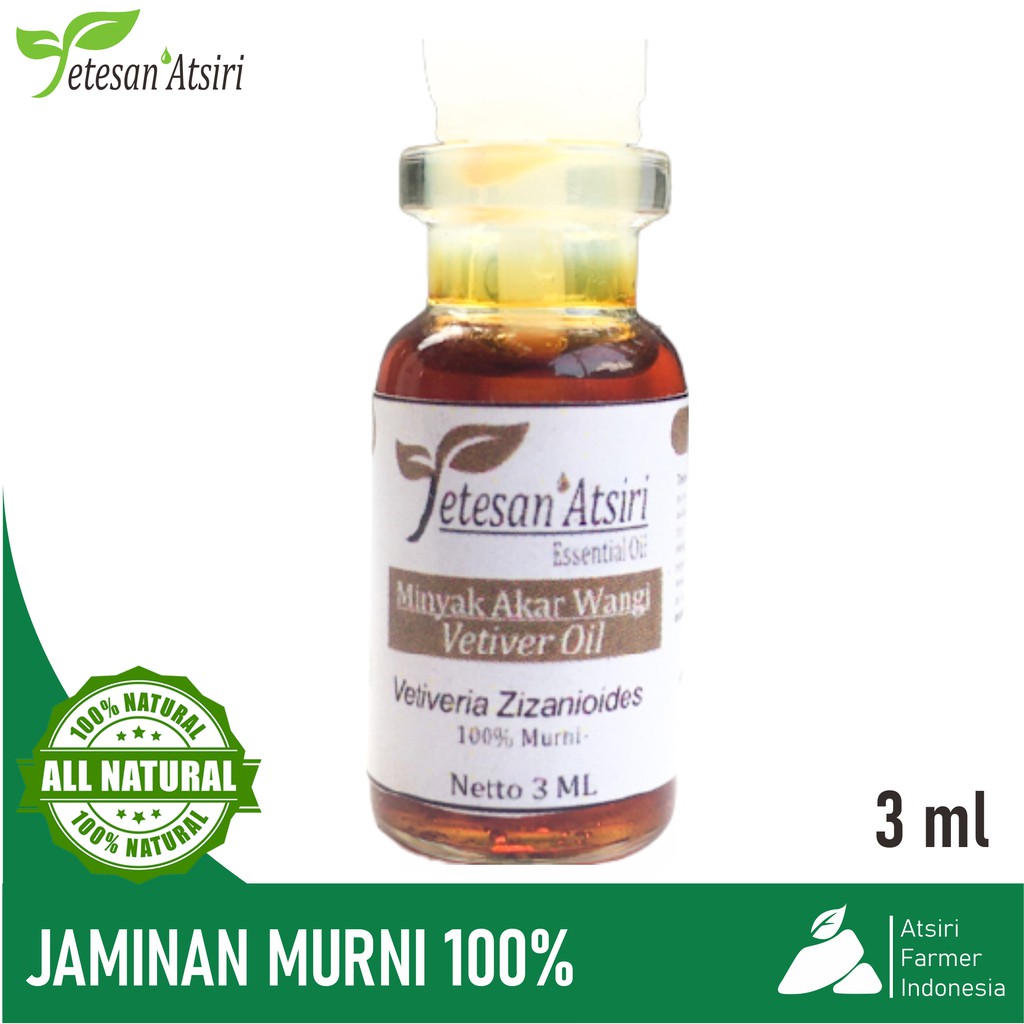 3ml minyak atsiri akar wangi murni 100% vetiver pure essential oil aromatherapy aromaterapi diffuser