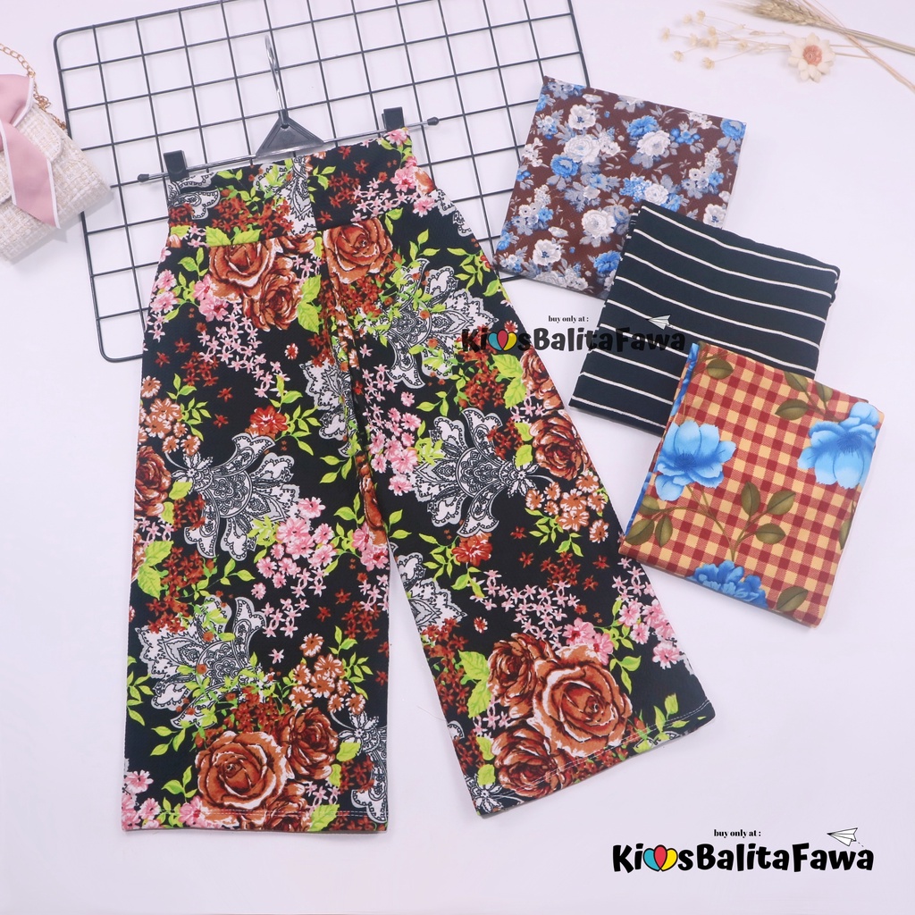 [MOTIF] Kulot Sasa 7-9 Tahun / Panjang Cullotes 7/8 Pants Adem Bawahan Harian Anak Perempuan Cewek