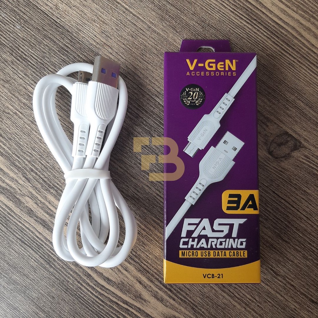 Kabel Data MicroUSB V-GeN VCB-21 3A Fast Charging Micro USB Bulat VGEN