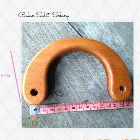 Handle Tas Kayu setengah bulat Bentuk C Ukuran Sedang / handle tas kayu