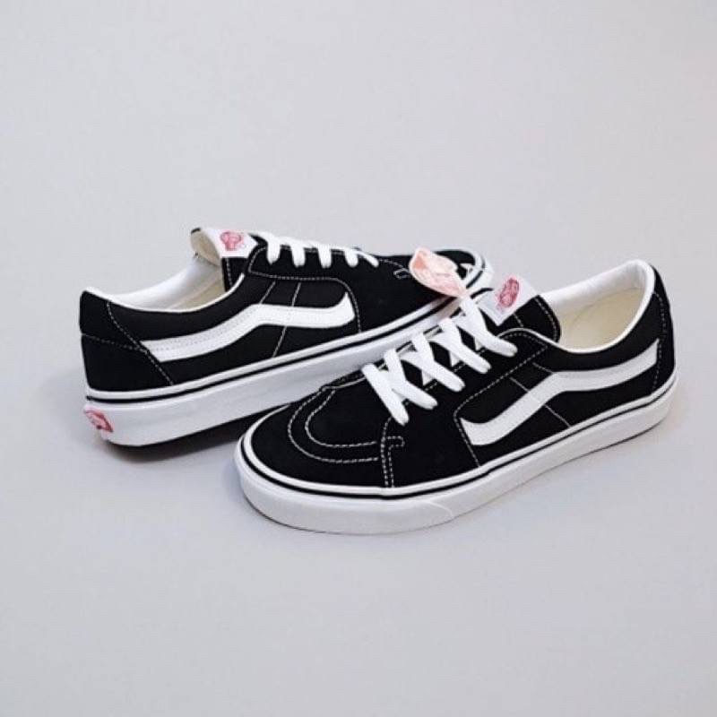 Sepatu Vans sk8 low black white sepatu fashion sneakers shoes mans