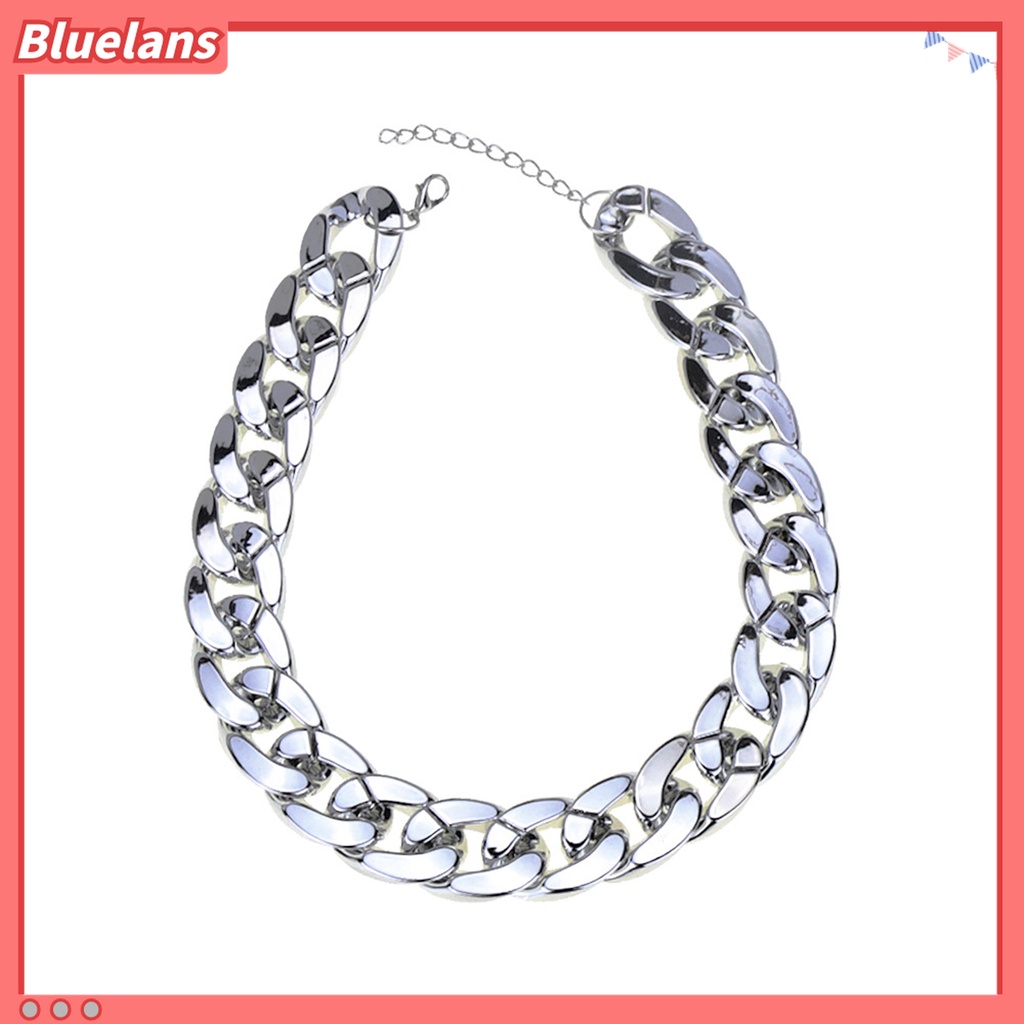 Bluelans Kalung Rantai Choker Bahan Alloy Tebal Dapat Disesuaikan Gaya Hip Hop Untuk Wanita