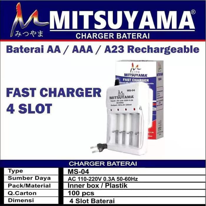 Charger Baterai AA/AAA/A23 baterai MITSUYAMA MS-04