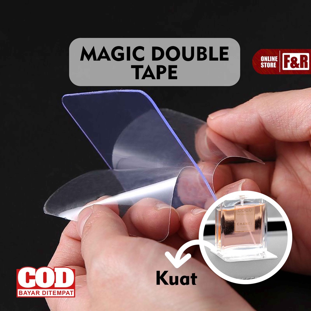 Double Tape Magic Doble Tip Dauble Tape Lakban Selotip Serbaguna Tempelan Perekat Dinding Super Kuat